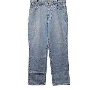 Eddie Bauer Light Wash Blue Jeans Size 14 Loose Fit Cotton High Rise